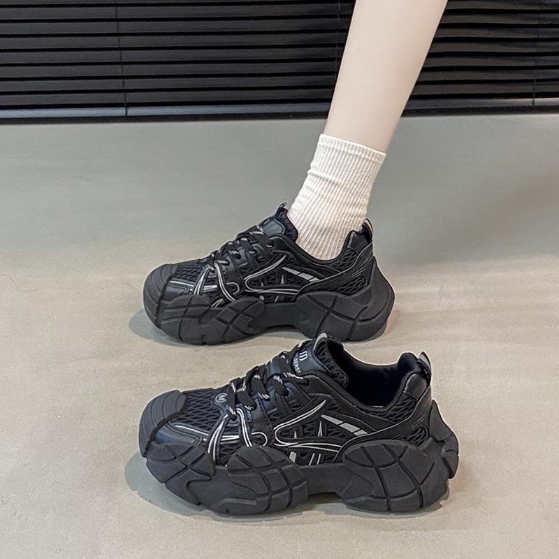 Yang Mi Has the Same Platform Dad Shoes for Women's 2025 Autumn New 34-size Versatile Mesh Casual Running Sports Shoes