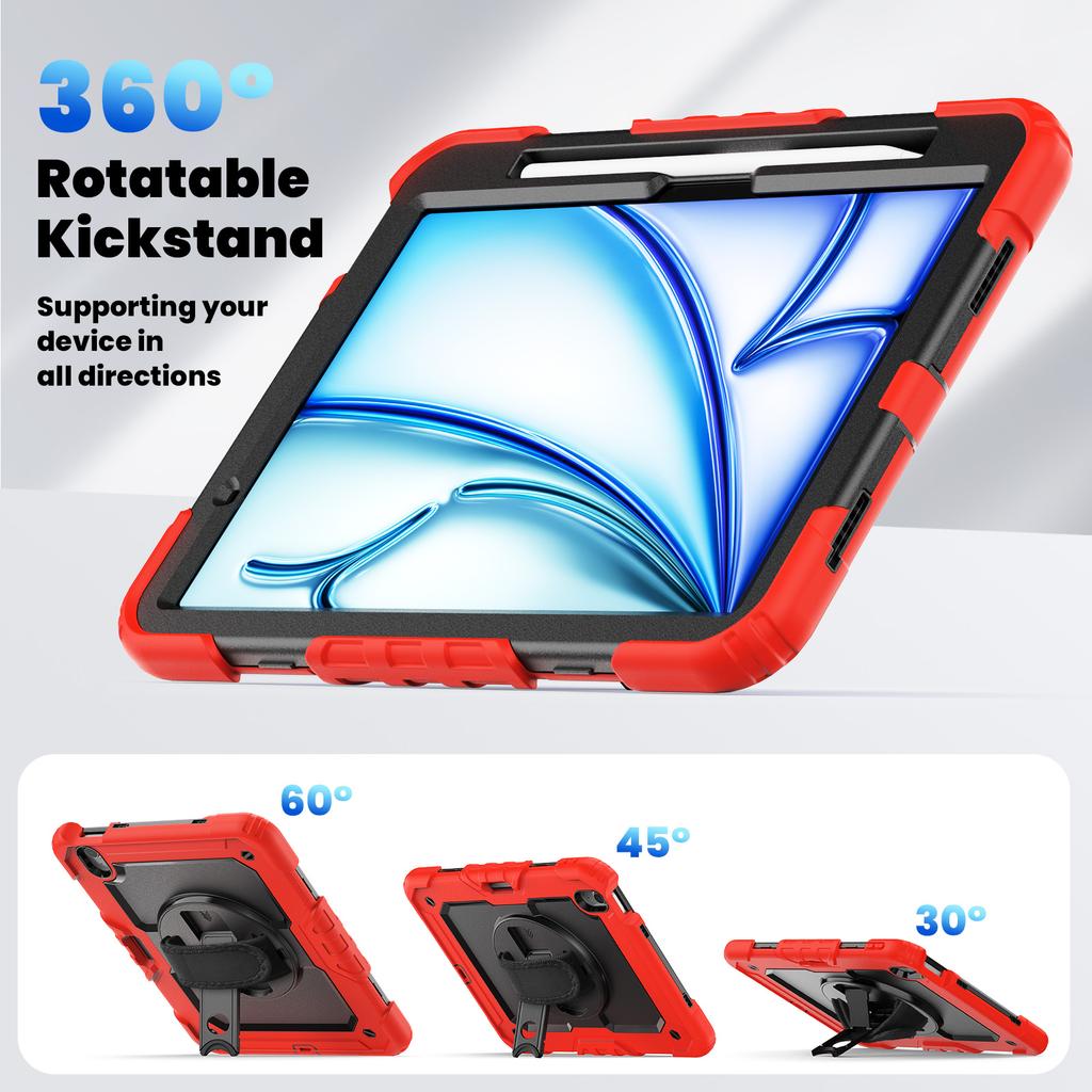 Heavy Duty Full-Body Protective Case for iPad 10 9.7 Pro Air 11 A16 Shockproof Cover Screen Protector Hand Shoulder Strap Stand