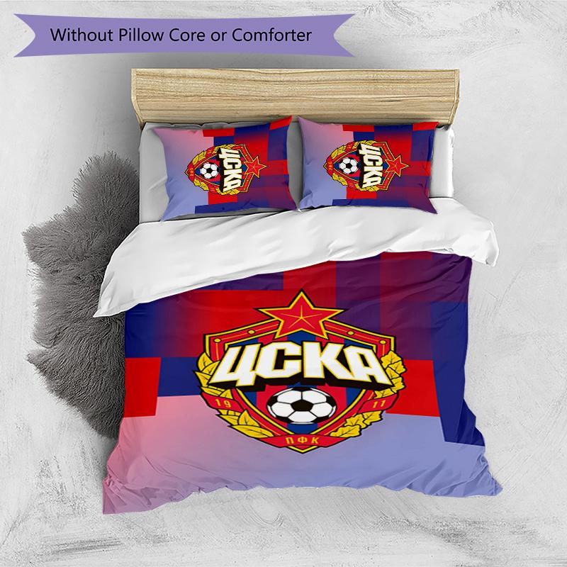 CSKA Moscow Pattern Printed 3PCS Bedding Set Soft Skin-Friendly Washable Duvet Cover & Pillowcases Set All Season Bedroom