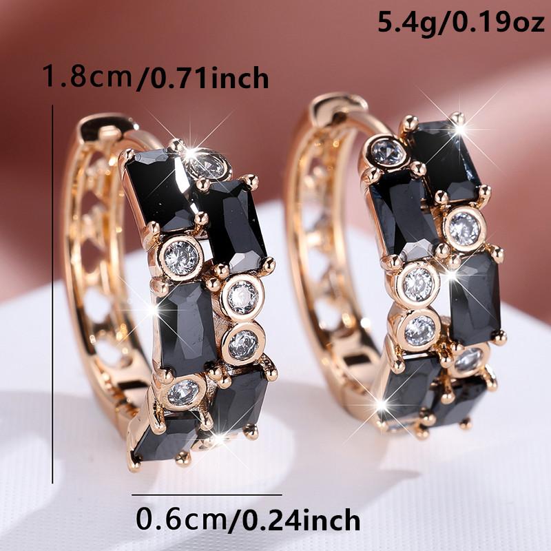 1 Paar goldene Farbe Rechteckschliff Weiß Schwarz Blau Lila Stein Tropfen Ohrringe Baumeln Haken Ohrringe Hochzeit Schmuck Geschenke