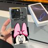 Clear Square Back Tube Case Protection For iPhone 12 11 14 Pro Max 13 15 Plus 16 ProMax Minnie Pattern