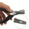 Stainless Steel Flat Tip Hair Pliers Multi Functional Hair Extension Pliers Wide Tip Black Handle Hair Extension Tool 1PC