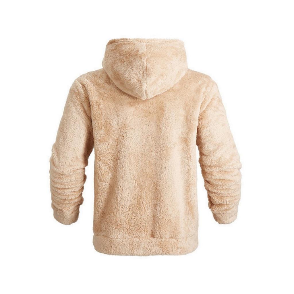 Men's Double-Sided Cardigan Jacket with Zipper, Warm Loose Fit Winter Coat