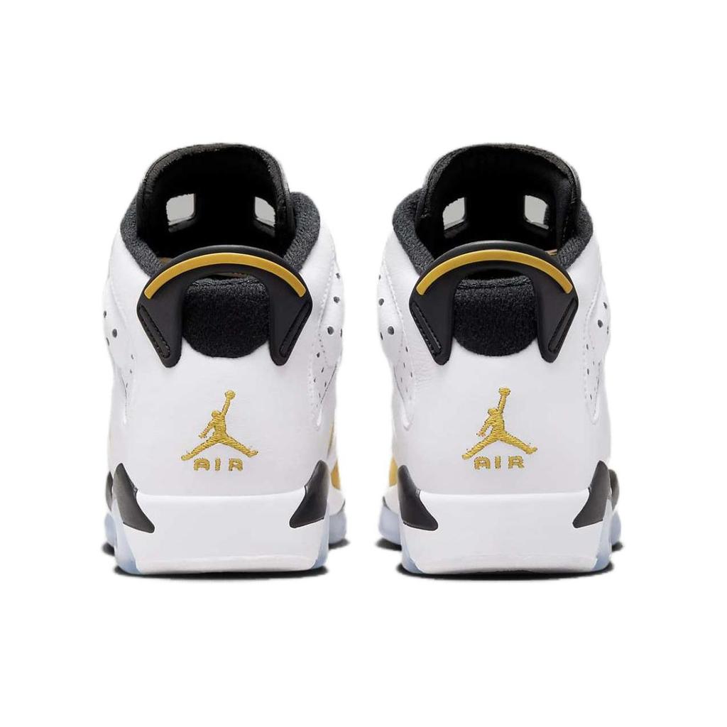 Air Jordan 6 Retro GS Ockergelb Kinder-Sneaker Weiß Schwarz 384665-170