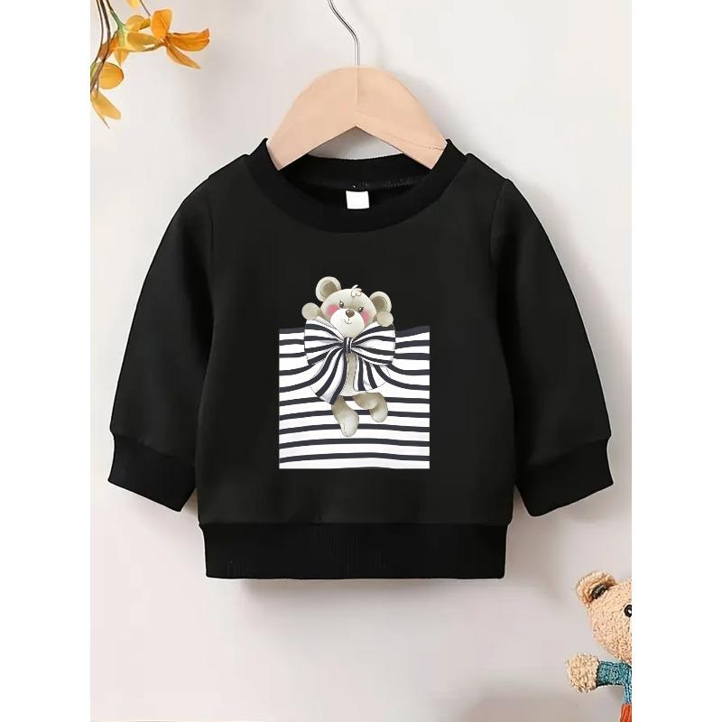 European sizes Cute Printed Pattern 0-3 Years Old Kids' Comfortable Children's Spring Lightweight Round Neck Sweatshirt, Suitable for Outdoor Wear