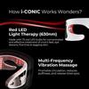 I-CONIC Smart Electric Eye Massager LED Mask Red Light Therapy For Face Sonic Vibrations Smooth Fine Lines,Depuff Refresh Tired Eyes Anti-Aging