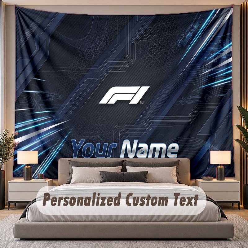 Custom Name Text Tapestry F1 Personalized Polyester Wall Tapestry For Bedroom And Room