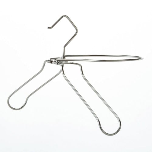 CAINZ Stainless Steel Hanger, 42cm Wide X 4.5cm Deep X 28cm High, with Hood, for Easy Clothes Drying, Durable, Non-Slip, and Shape-Retaining Clothes H