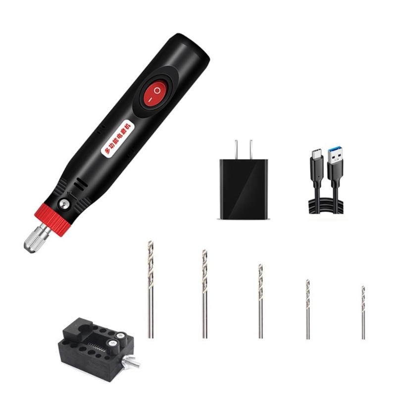 USB Rechargeable Mini Electric Drill Powerful Motor Hole Punching Tool For DIY Crafting Jewelry Making