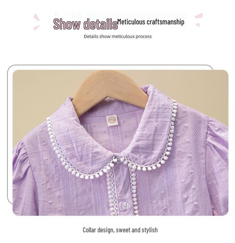 Mädchen-Langarm-Schulhemd aus weißer Baumwolle: Stilvolles, vielseitiges Frühjahrs-/Herbstoberteil