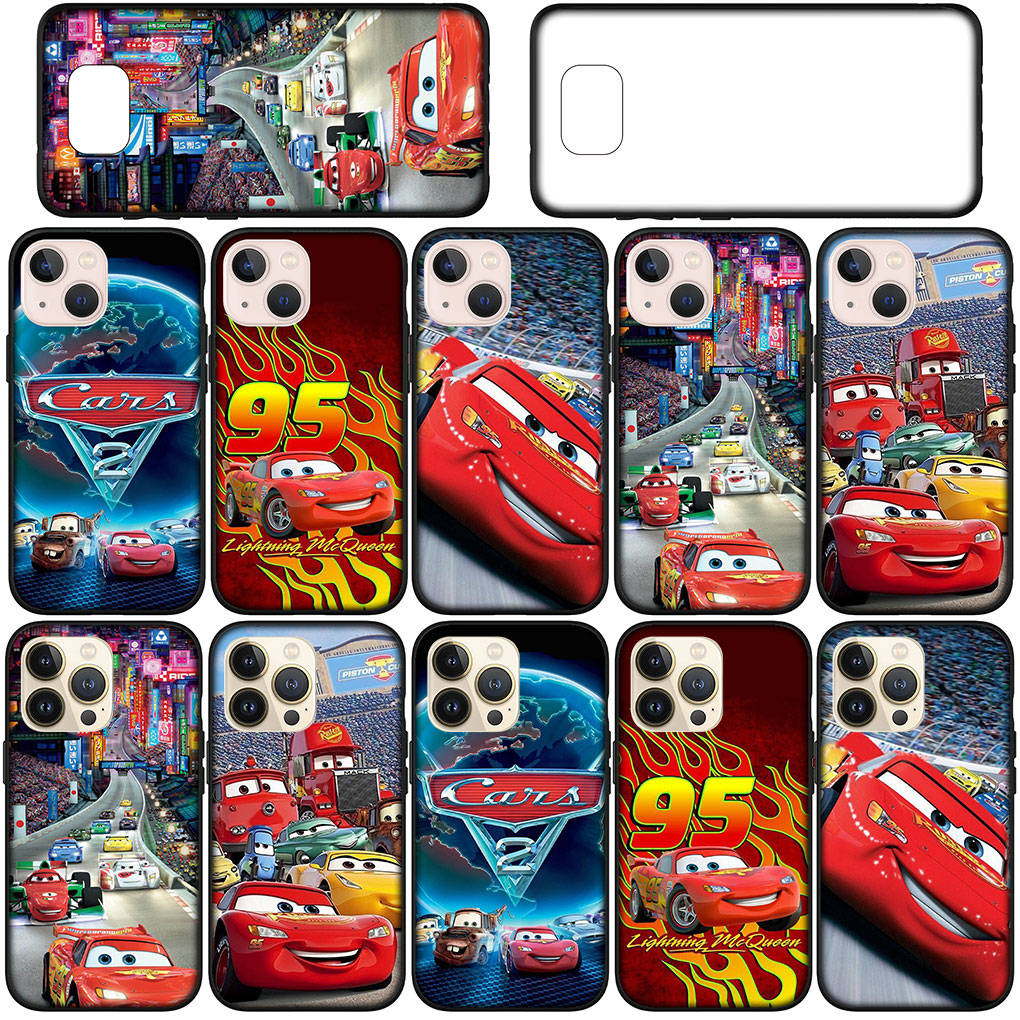 For Samsung Galaxy S24 S23 iPhone 16 15 14 Xiaomi Redmi Note 13 12 11 10 8 Plus 9 Pro Max X XR Phone Case Lovely Cars Lightning McQueen 95 OPPO Huawei