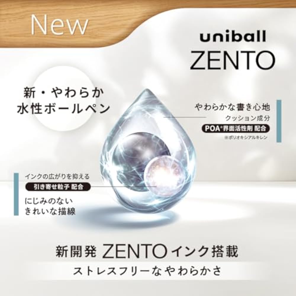 Mitsubishi pencil, water-based ballpoint pen, uniball, Zento, basic 0.7, red, 10, UBNZS07.1510P