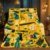 Bright baseball-themed flannel blanket - soft and warm, perfect for camping, sofas, beds, and chairs; a great holiday gift for