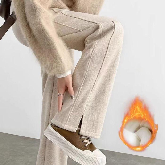 

Зимние новые бархатные утолщенные свободные прямые повседневные брюки, закрывающие бедра 4XL