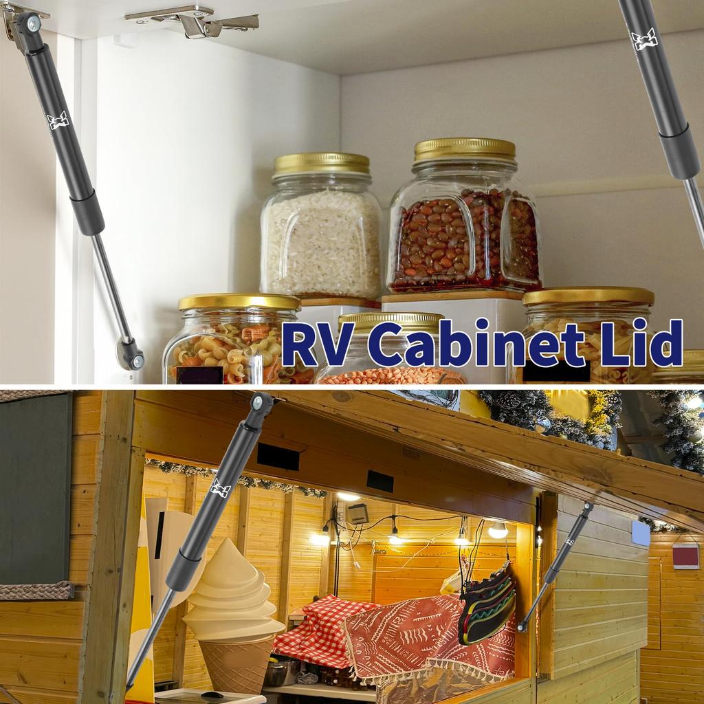 X AUTOHAUX 2-Piece 16-Inch Lift Support Strut Shock Gas Springs for Universal RVs, Trucks, and Boats, Black, 56 Lbs