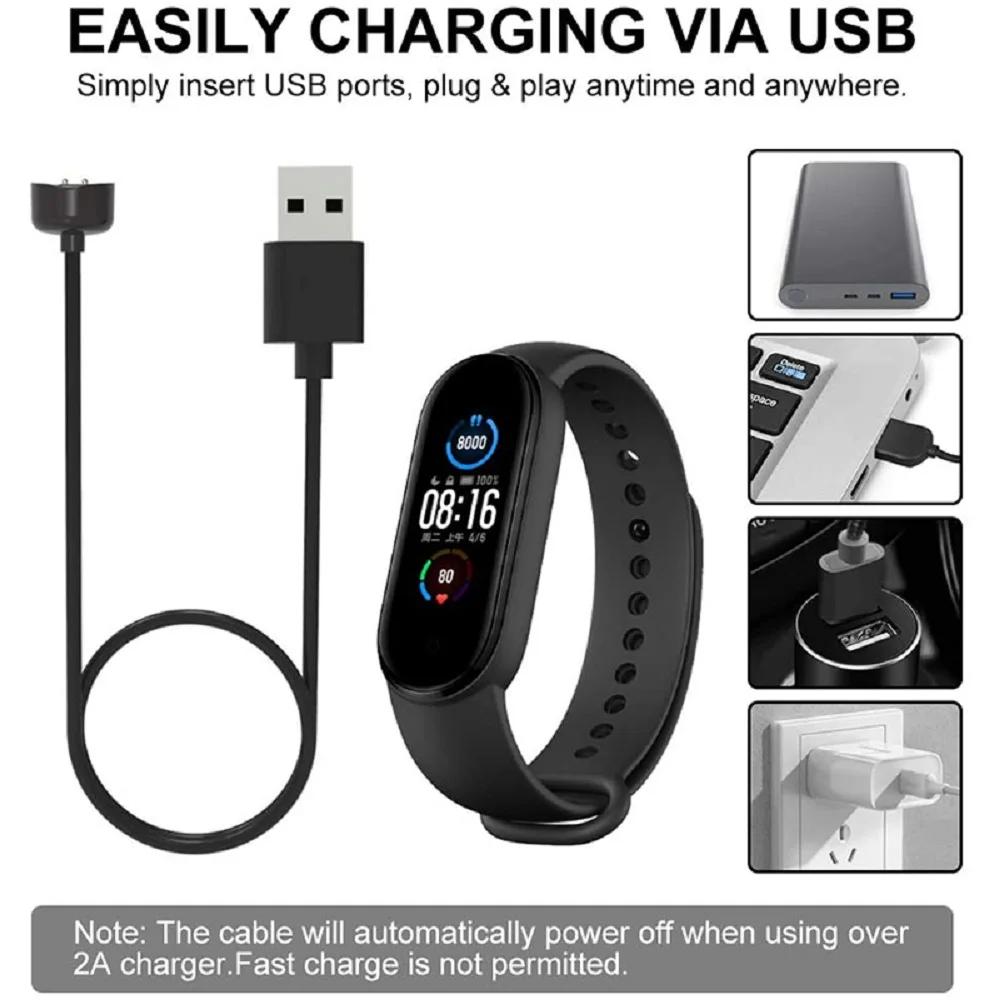 USB Magnetic Cord Charger for Xiaomi Mi Band 2 3 4 5 6 7 Smart Replacement Portable Charging Data Cable