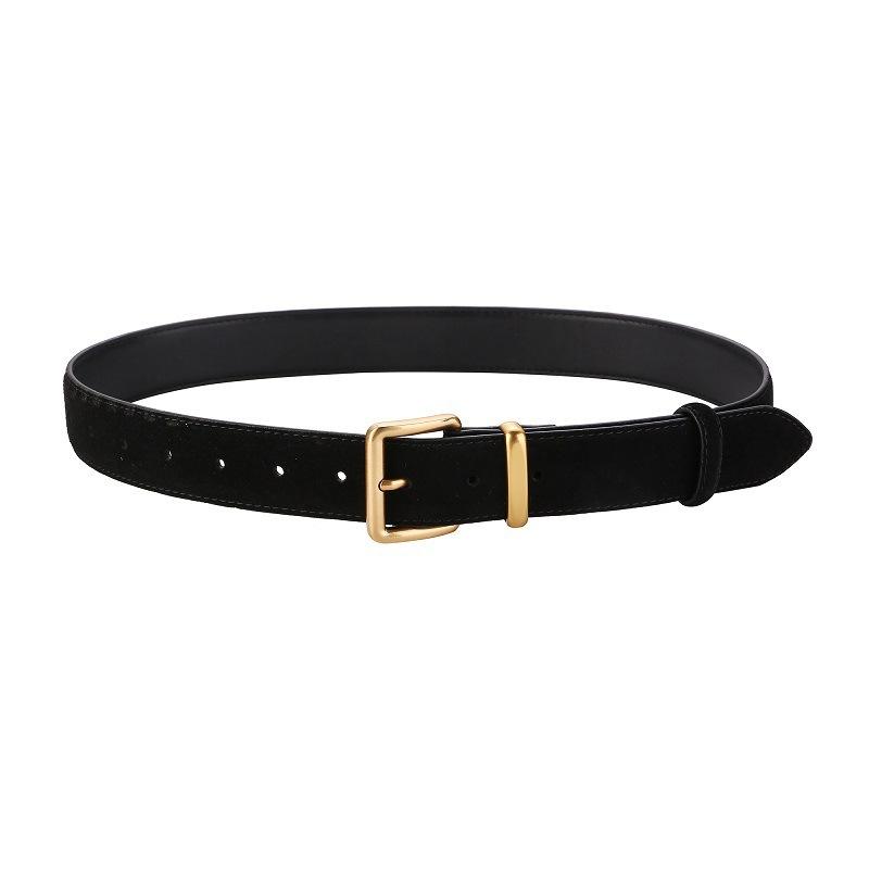 Leder Design Damen Rindergürtel Dornschließe High-End Damen Wildleder Gürtel Marke