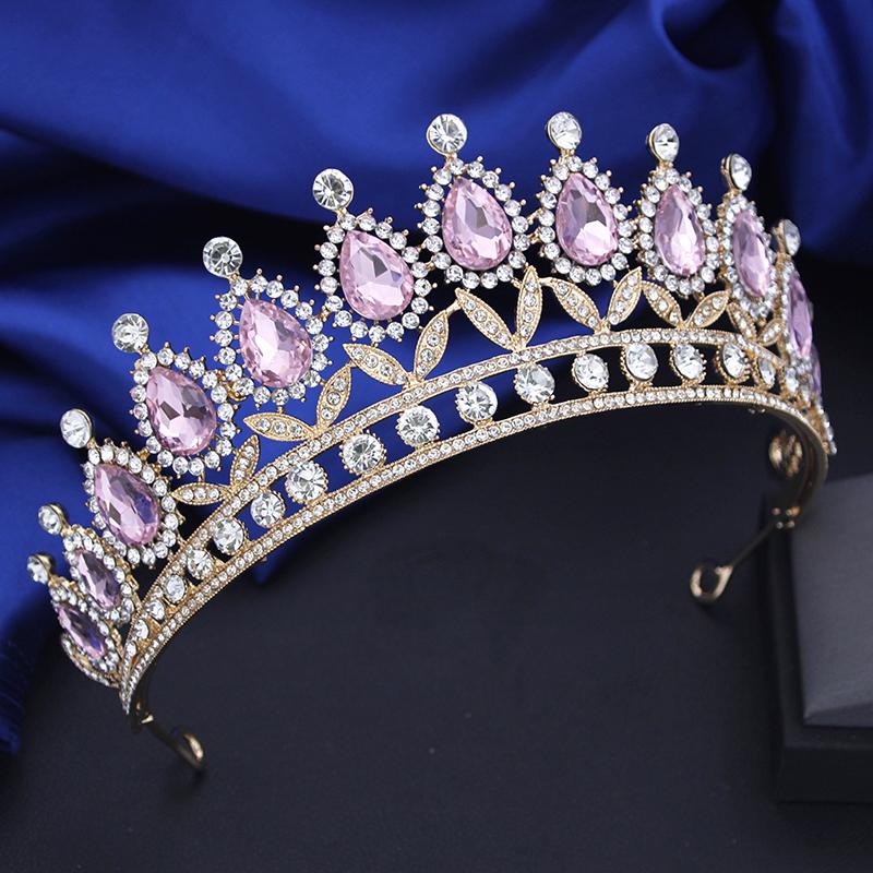 Vintage Water Drop Crown for Queen Bridal Prom Wedding Dress Hair Jewellry Bride tiaras Cosplay Head Accessories