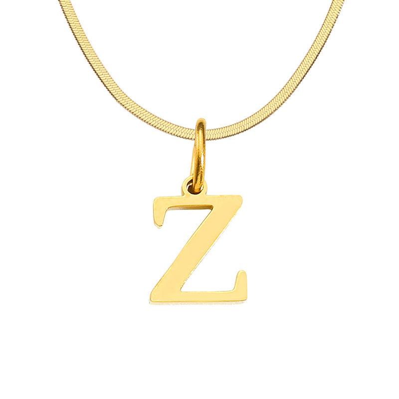 

CARLIDANA Initial Necklaces Women Trendy Dainty stainless steel Gold Plated Snake Chain Choker Necklace For Women Jewelry Gift Gold&40 and 5cm