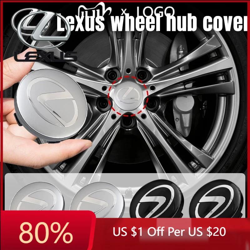 WDM2 2026 Hot Interior Stickers 4pcs 56/60mm Car Styling Car Wheel Center Hub Cap Covers Badge For Lexus ES RX NX LS UX LM LX GX LC R