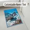 Underwater Friends Theme Soft Crystal Velvet Rug Custom Name & Text Print Non Slip Floor Rug for Bedroom Living Room