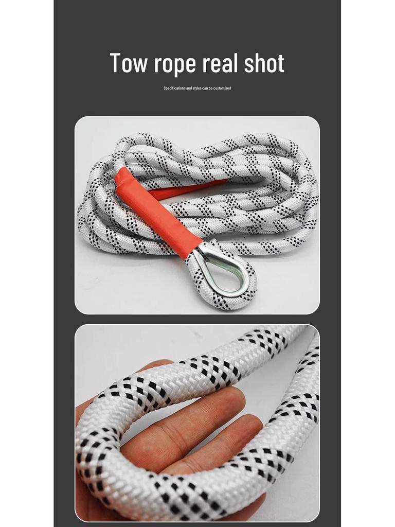 Heavy-Duty 10-Ton Tow Strap with Anti-Wear Hook for Off-Road and Small Vehicles