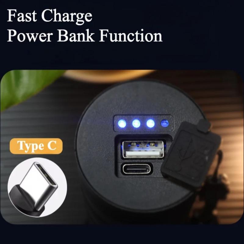 1/2PCS High Power Long Range LED Flashlight Zoomable Type-C Rechargeable Tactical Handheld Light for Outdoor Camping Fishing
