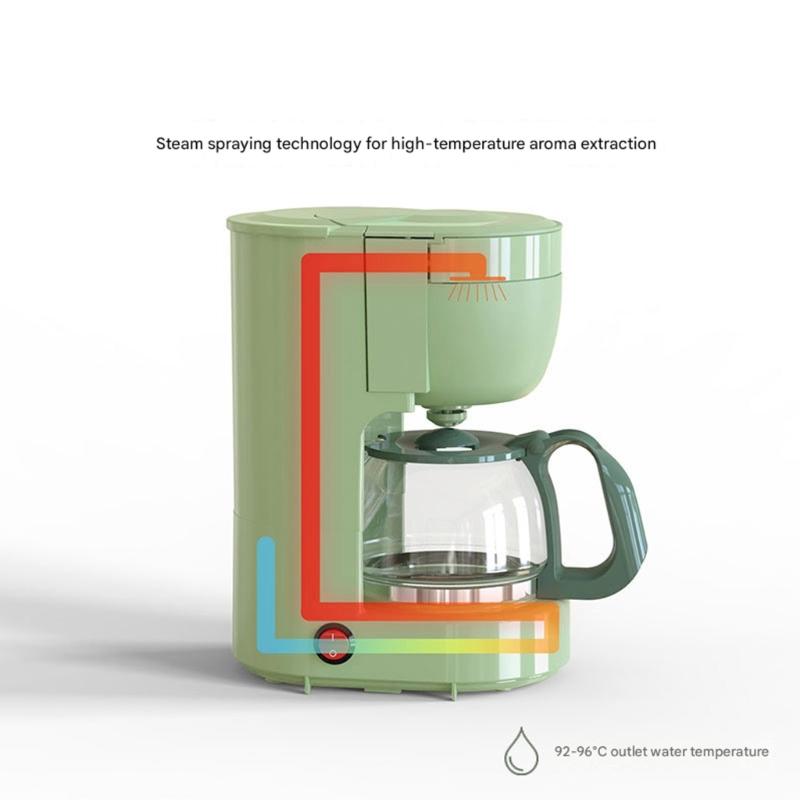 Petite cafetière à filtre pour bureau à domicile Ménage 0,65 L Cafetière Cafetière Machine à café ménagère Durable