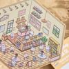 1/8Pcs DIY 3D Haus Aufkleber Telefon/Laptop Cartoon Miniatur Szene Aufkleber Dessert Shop Buchhandlung Aufkleber