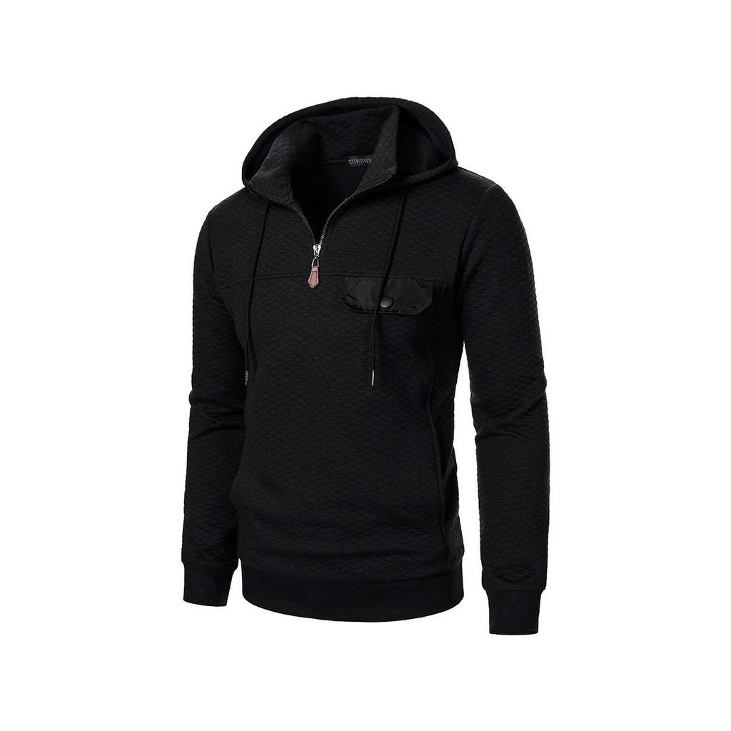 Men's Trendy Loose Stand Collar Hoodie Sports Top