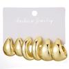 Water Drop Hoop Earrings Accessible Luxury Fancy Earrings Female Earclip Earrings 2024 New Arrival Simple Bracelet Fashion Gold Earrings