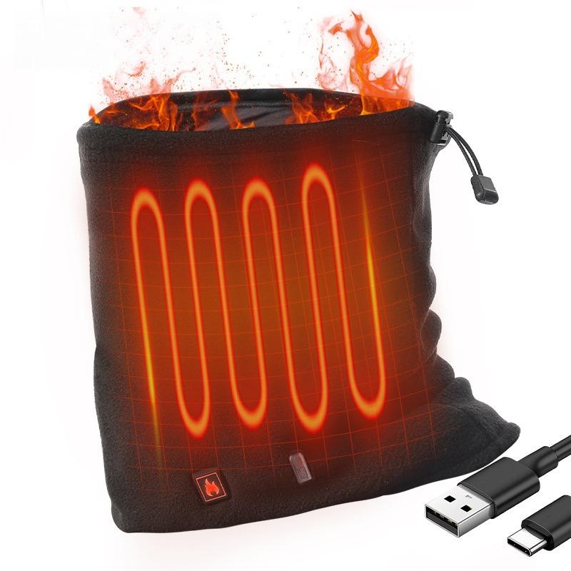 

Электрический шарф с подогревом 360° нагрев Полностью закрытый Регулируемый Ветрозащитный Уличный для катания Теплая бархатная защита шеи чёрный