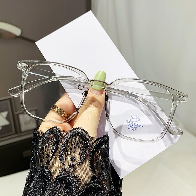 Anti-blue Light Radiation Anti-fatigue Glasses Femal Male Korean Goggles Big Face Plain Face Transparent Eye Frame