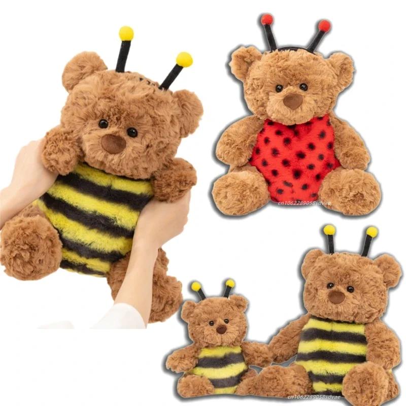 Lovely Bartholomew Bear Plushies Bee Coccinellidae Bear Stuffed Animal Plush Toy Soft Brown Bear Doll Xmas Gifts Girl
