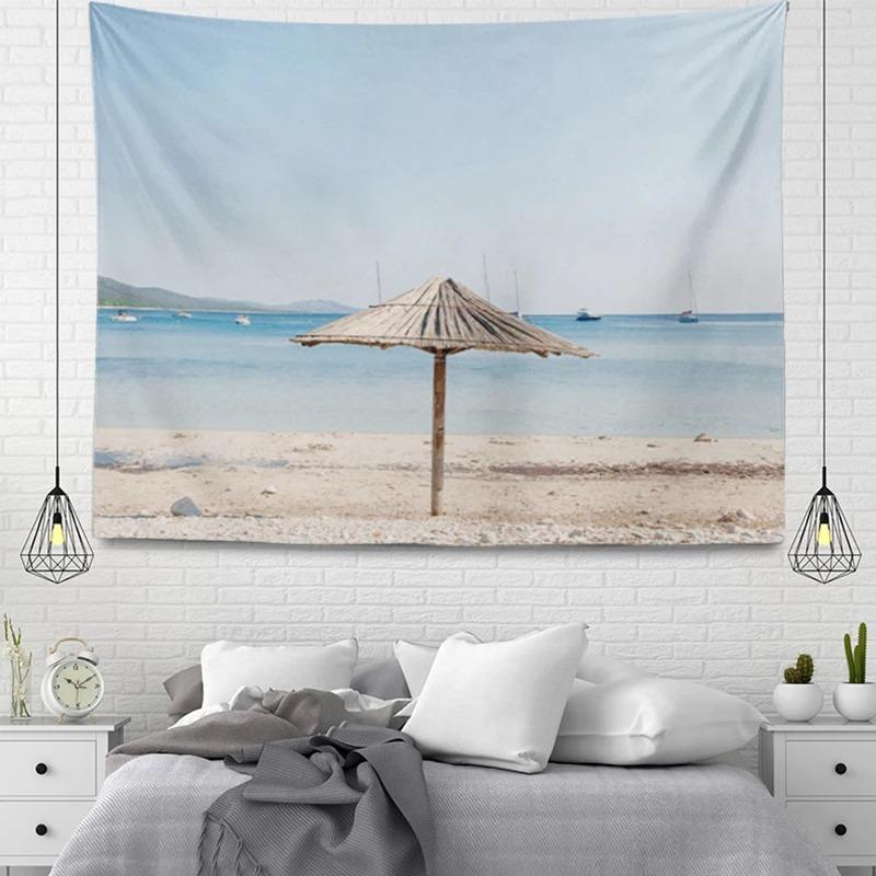 

Гобелен для офиса, гостиной, морской пейзаж, пляжный узор, подвесная ткань, украшение на стену дома, гобелен 150x130cm