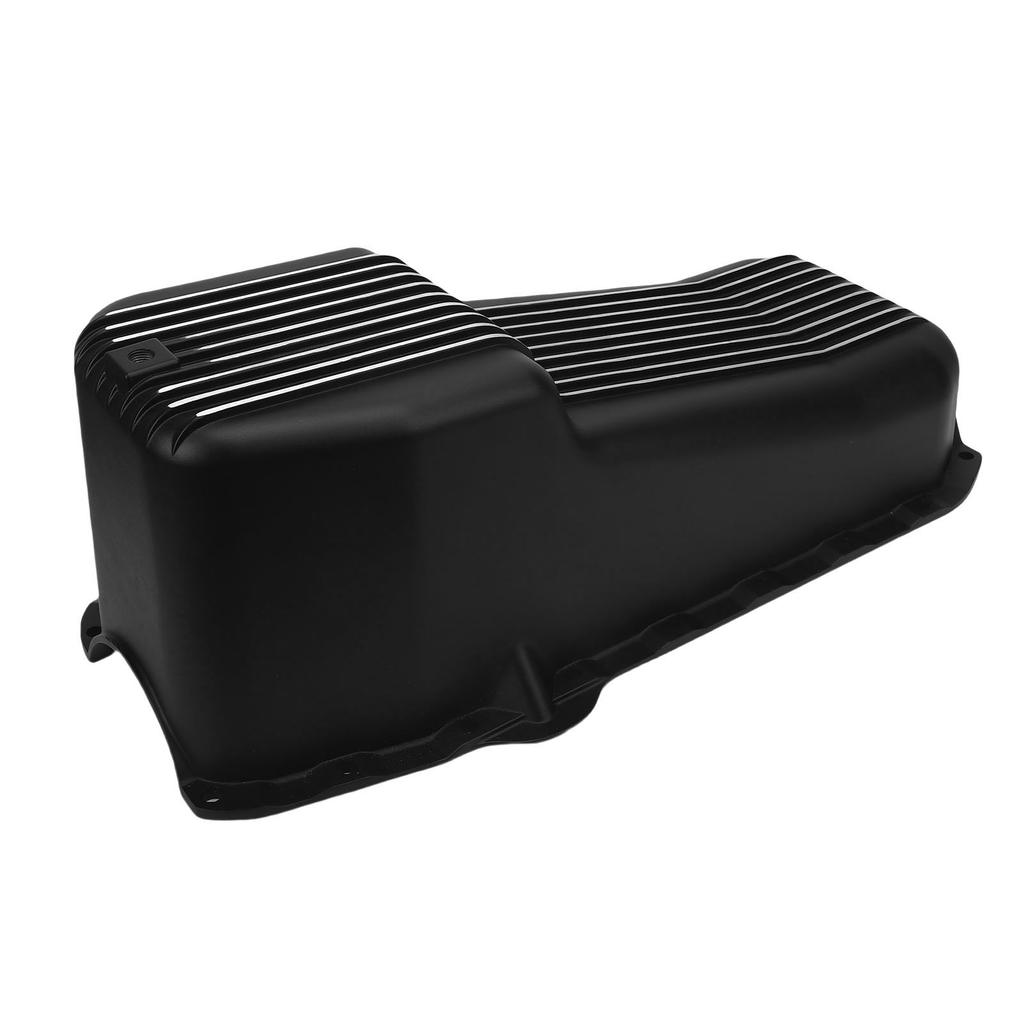 Aluminium Ölwanne Guss Hochfest 4 Quarts Motorölwanne Sumpf Gerippt Schwarz für 2-teiligen hinteren Hauptlagerdeckel 283 302 305 327 350