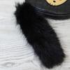 Sun Art Hello Kitty Pochette with Fur Heart-Shaped Tail, Black, KT-5121-BK