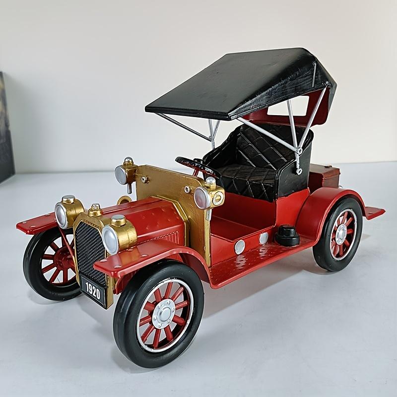 

Винтажная американская модель автомобиля с железным художественным декором, ретро-дисплей на полке, коллекционное настольное украшение, подходит для гостиной, кафе, ресторана, красный