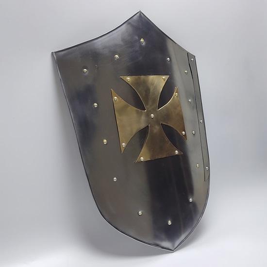 60,96 cm Middelalder Ridder Korsfarerkors Skjold, Larp Gjenoppføring Cosplay Skjold, Funksjonell Rustning Ridder Kampskjold