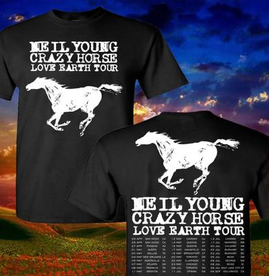 Neil Young Welttour 2024 T-Shirt – Schweres Herren Musikkonzert-T-Shirt