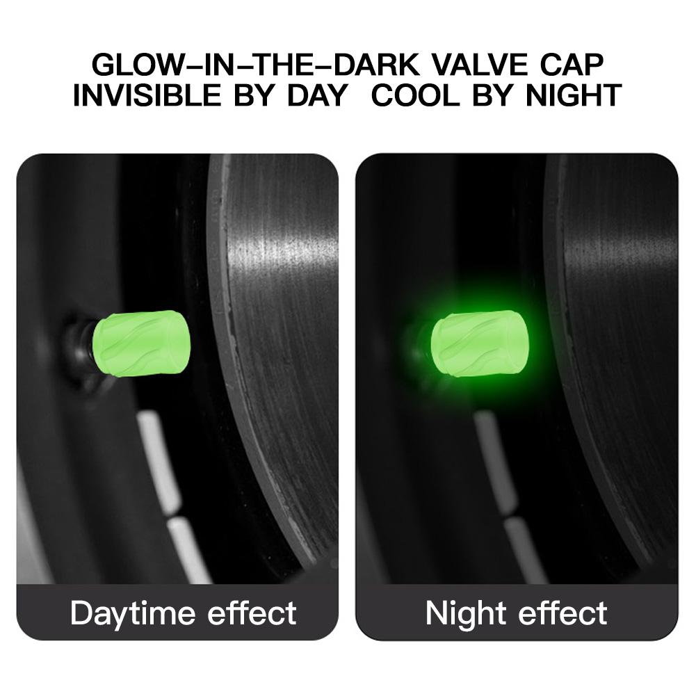 1pcs/4Pcs Luminous Universal Car Valve Cap Dust-proof Decorative Tires Tyre Stem Covers Applicable Accessories Motorcycle