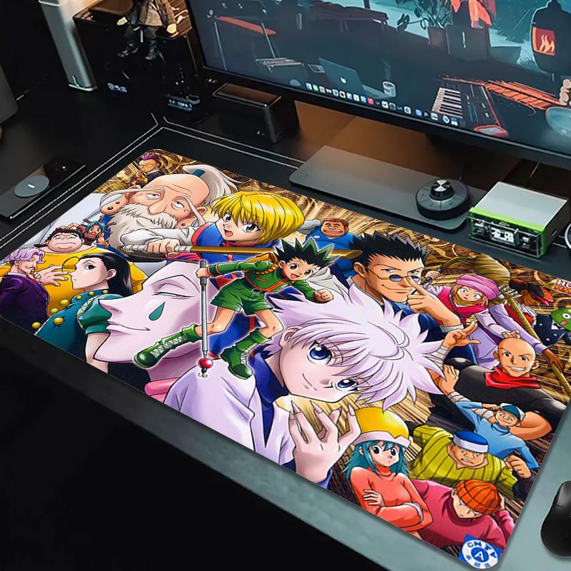 Tappetino per Mouse Anime Hunter x Hunter Grande Cuscino per Tavolo da Gioco Antiscivolo per Laptop Tablet Mousepad Grande Tappetino XXL Mini PC Playmat Con bordo bloccato