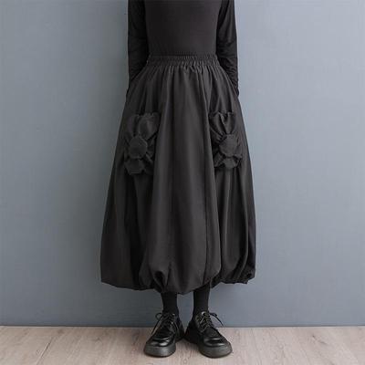 Gonna lunga da donna casual ampia e larga a vita alta, primavera e autunno