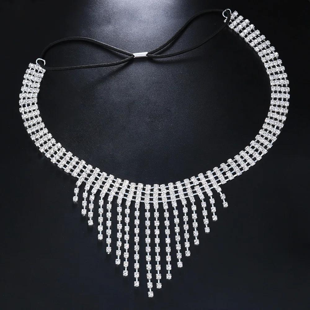 

Fashion Tassel Facial Mask Chain Shaped Face Jewelry Headband Single Eye Facial Mask Rhinestone Crystal Headdress Accessories