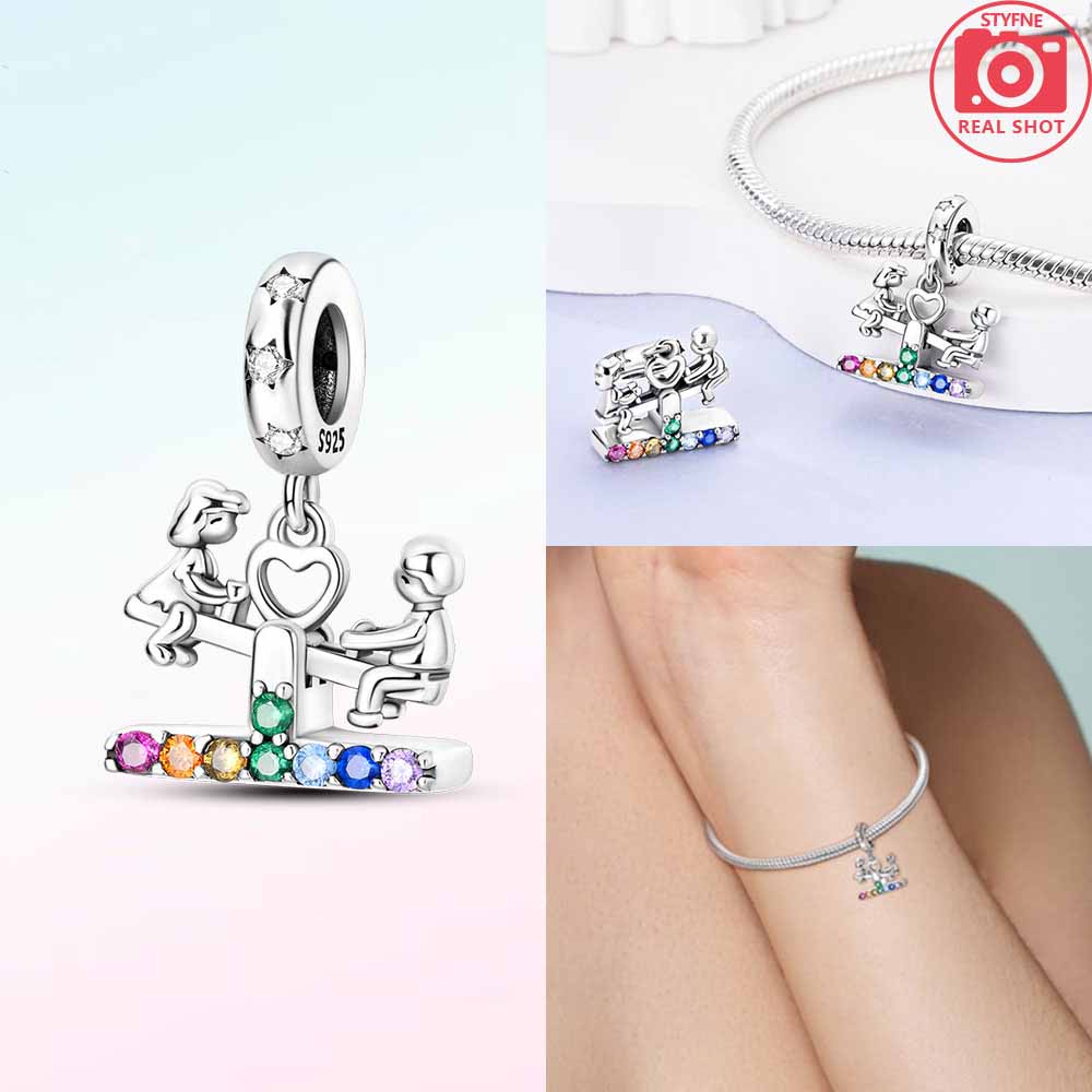 Charms Copper Original Colorful Seesaw Perfume Bottle Carousel Life Pendant Beads Fit Bracelet Women Jewelry Diy Gift