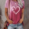 New Style T-Shirt For Women Heart Print Top Fashion Women's Oversized Clothes Tees Summer Crew Neck Blouse Original Design
