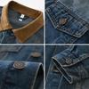 Men's Retro Patchwork Denim Jacket - Loose Fit, Versatile Casual Workwear for Spring and Autumn
