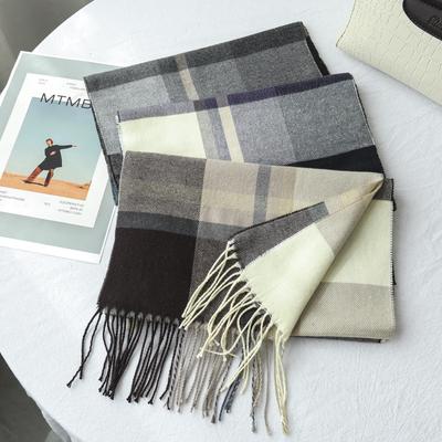 Britischer Stil Karoschal Damen Winter High Sense Vielseitiger Imitat Kaschmirschal Student Warmer Schal Schal