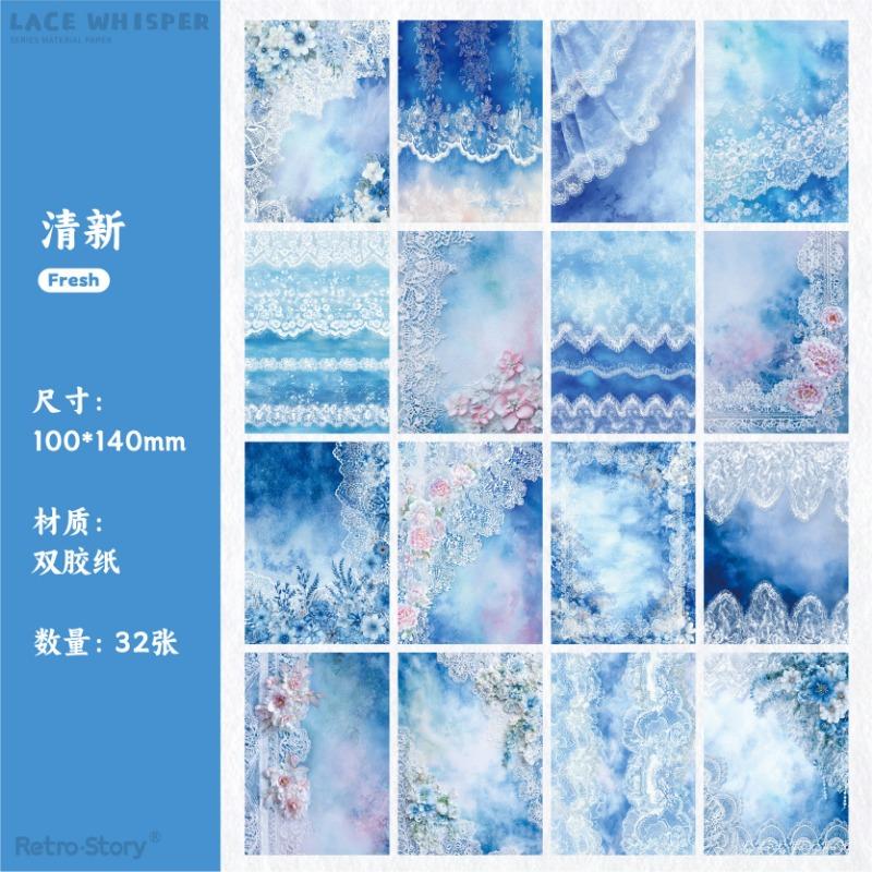 Retro Lace Self Adhesive Decorative Paper For Journal Scrapbooking Decoration