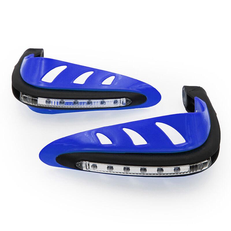 2pc 7/8'' Motorcycle Brush Hand Guards LED Turn Signal Light Handguard Protector